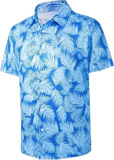 FT FENTENG Mens Hawaiian Shirts Regular Fit Short Sleeve Casual Button Down Summer Tropical Beach Shirts
