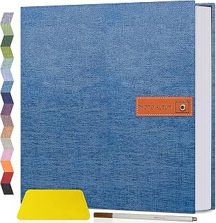 Popotop Large Photo Album Self Adhesive 4x6 5x7 8x10 Scrapbook Album DIY Picture Book,Gifts for Mom,Family Baby and Wedding,with Metal Pen and Plastic Board