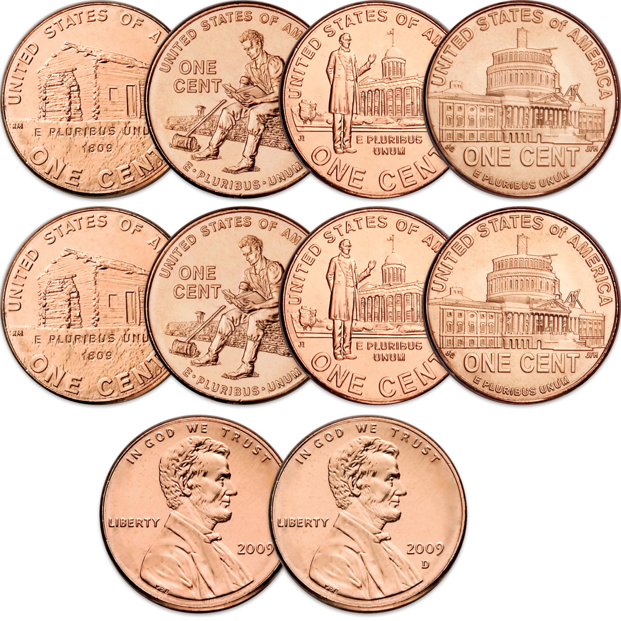 2009 P&D Lincoln Cent Bicentennial Anniversary 8-Coin Set Uncirculated