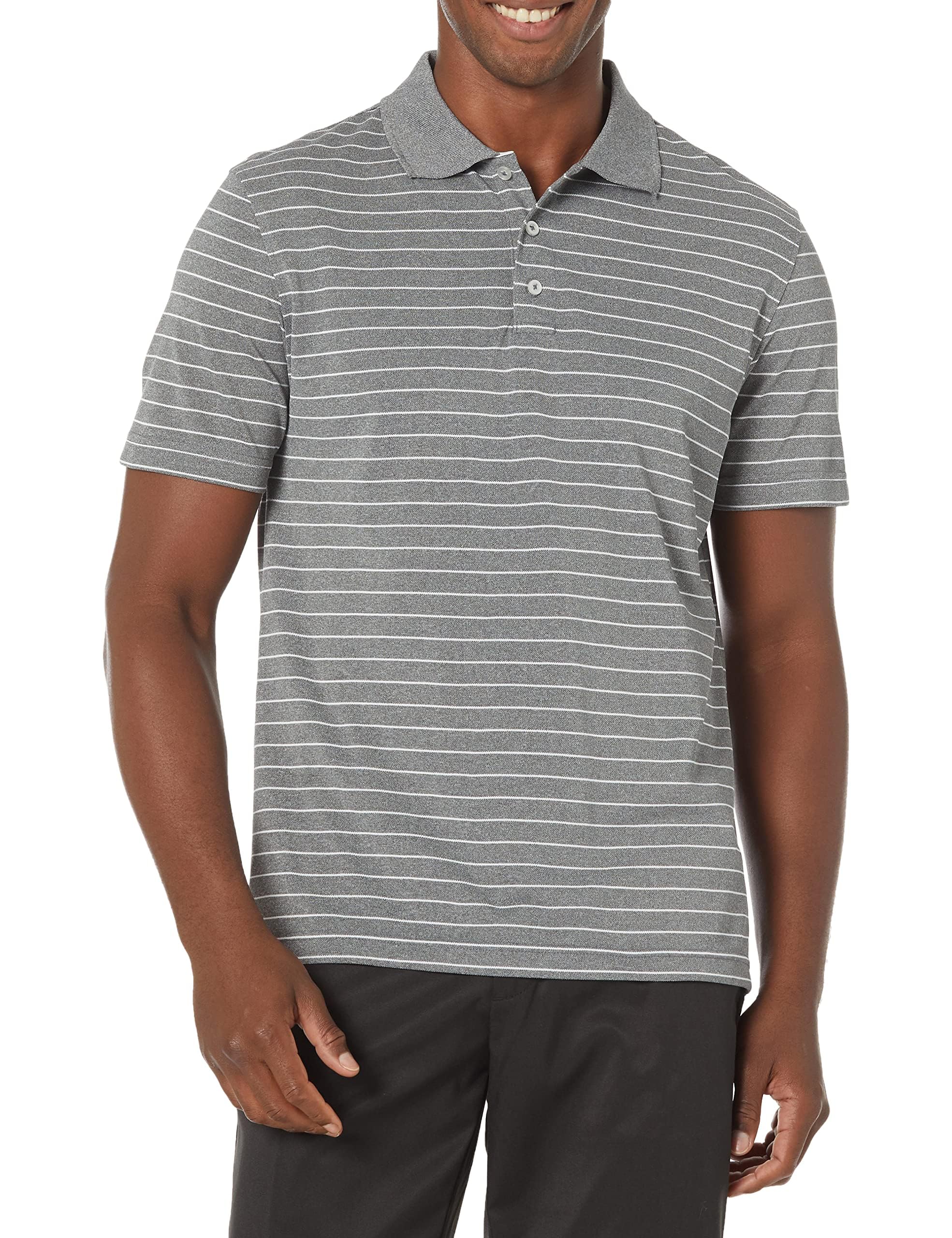 Amazon Essentials Men's Moisture Wicking Golf Polo Shirt, Short Sleeve, Slim-Fit