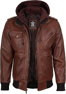 FJackets Real Lambskin Leather Biker Jacket - Quilted Cafe Racer Zip Up Moto Jackets Men
