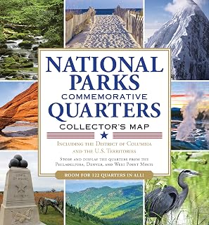 National Parks Commemorative Quarters Collector's Map 2010-2021 (includes both mints, plus the rare West Point quarter release!)