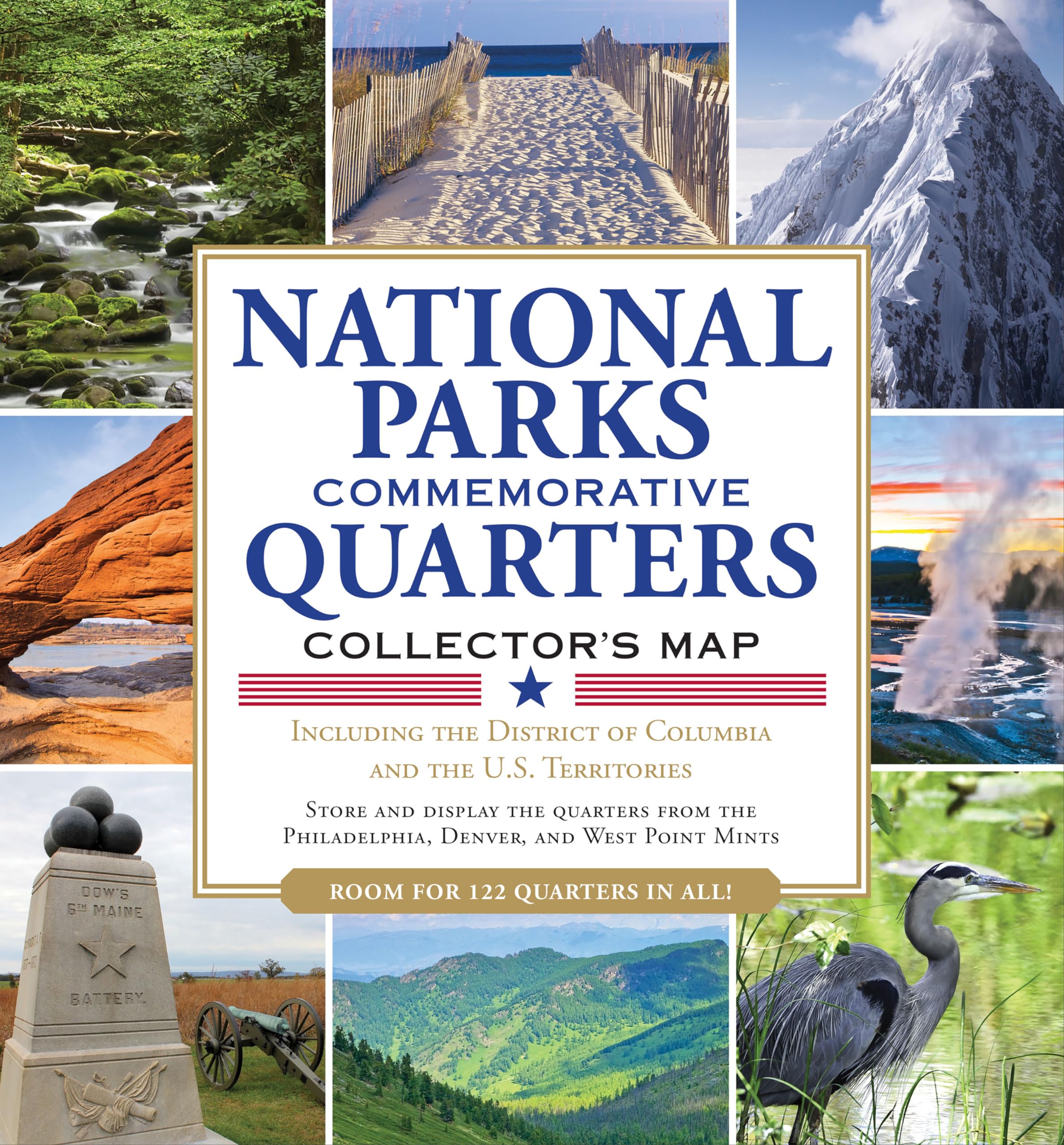 National Parks Commemorative Quarters Collector's Map 2010-2021 (includes both m