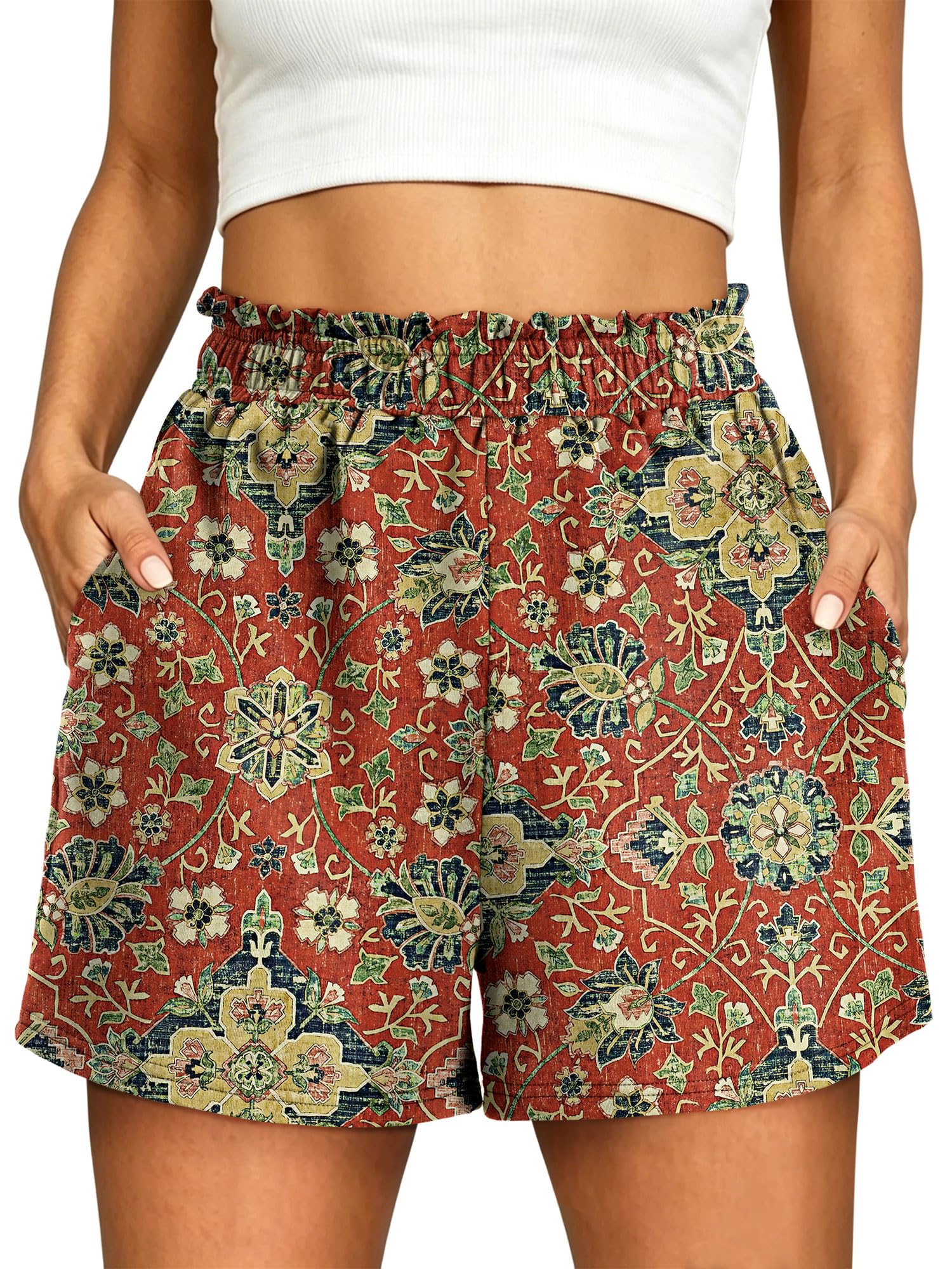 Angerella Shorts for Women Summer Casual Elastic Waisted Comfy Lightweight Trend