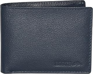 ROOTS Men's Genuine Leather RFID Blocking Slim Wallet with Clear Id Window Passcase, Navy