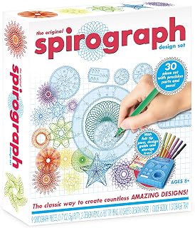 Spirograph Design Set with 9 Classic Spiro Parts, Pens, Paper and Putty | Create Endless Spiral Designs, Arts and Crafts, Drawing Activity, For Ages 8 and up