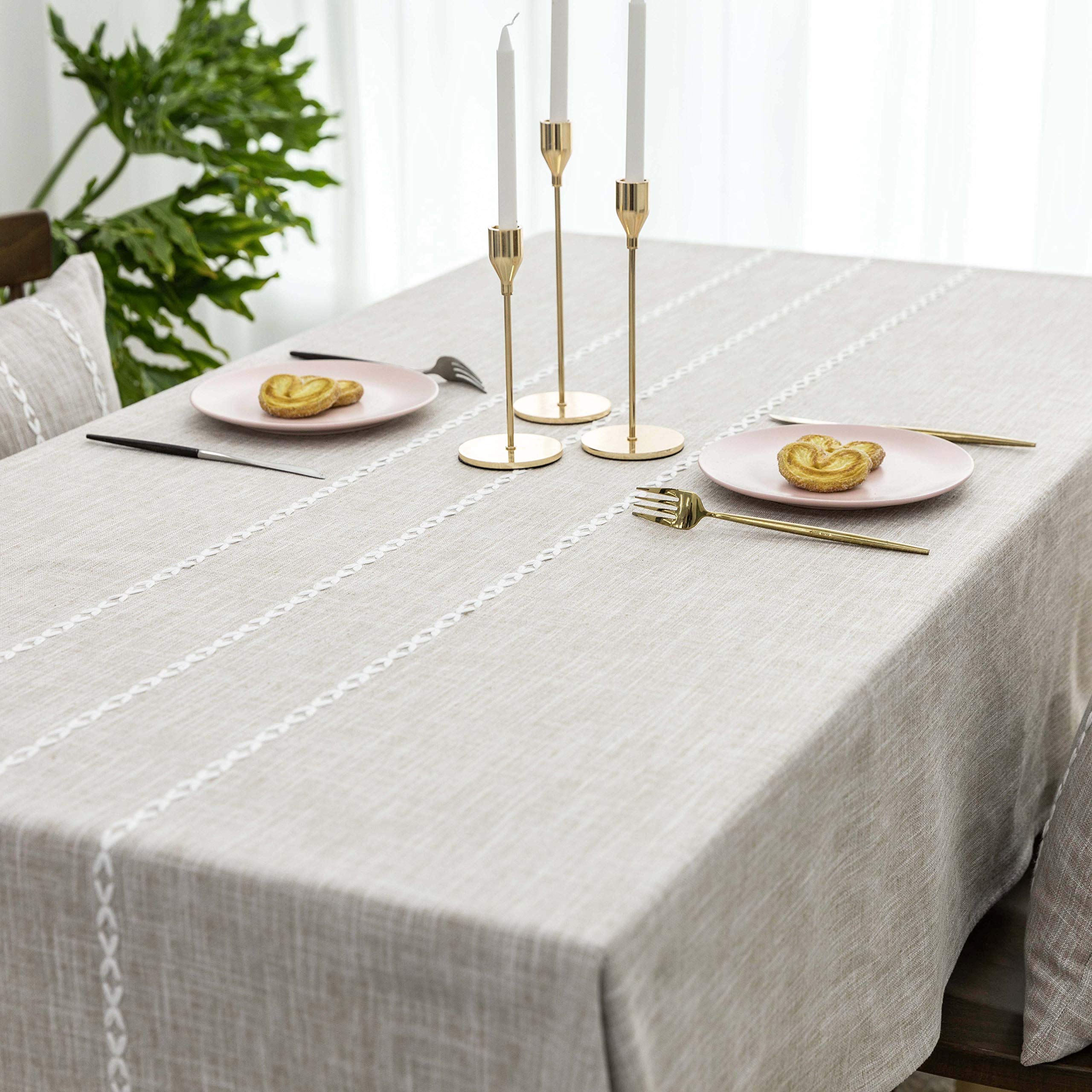 Home Brilliant Square Tablecloth 132x132 CM, Heat-Resistant Heavy Duty Table Clo