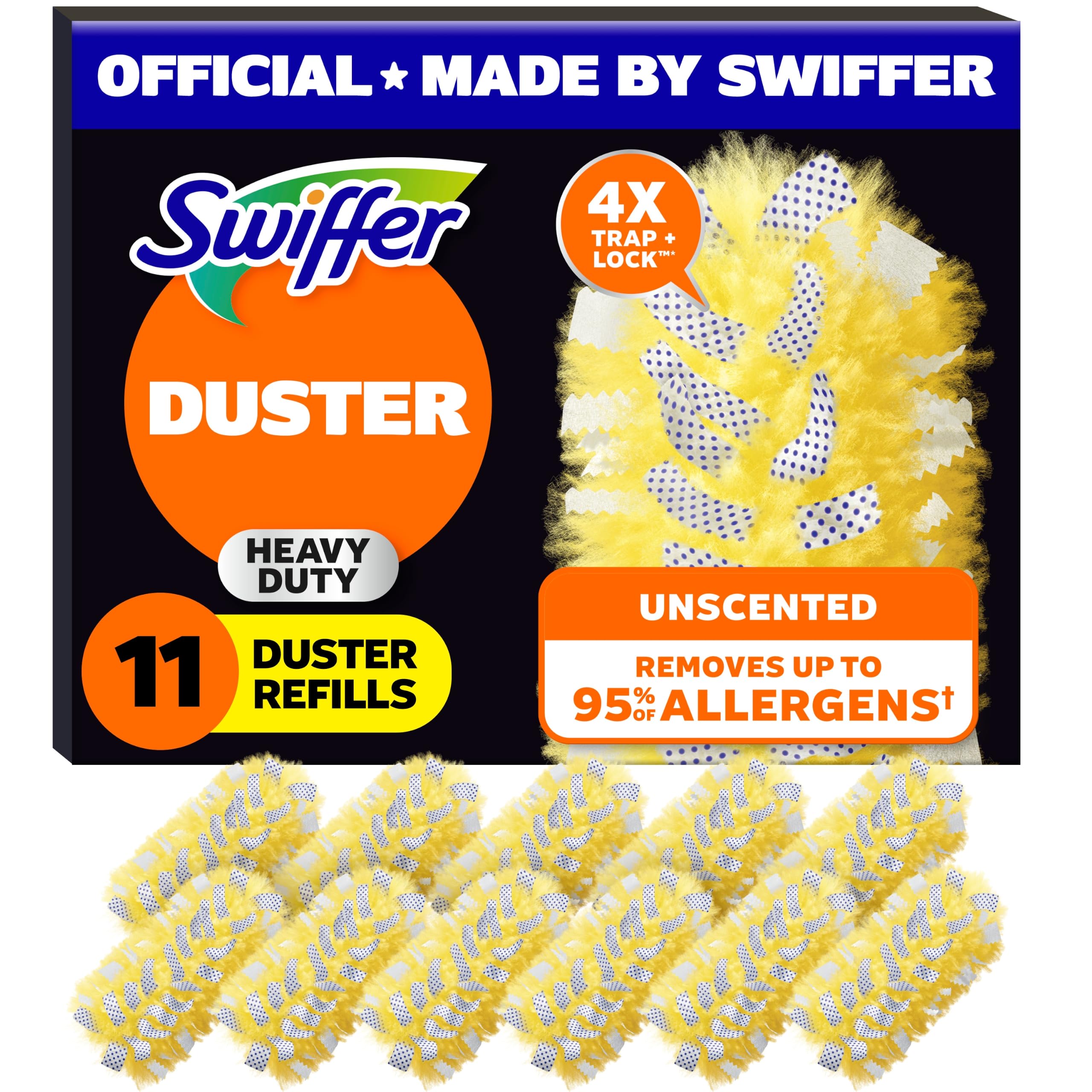 Swiffer Dusters Heavy Duty Multi-Surface Duster Refills for Cleaning, Unscented,
