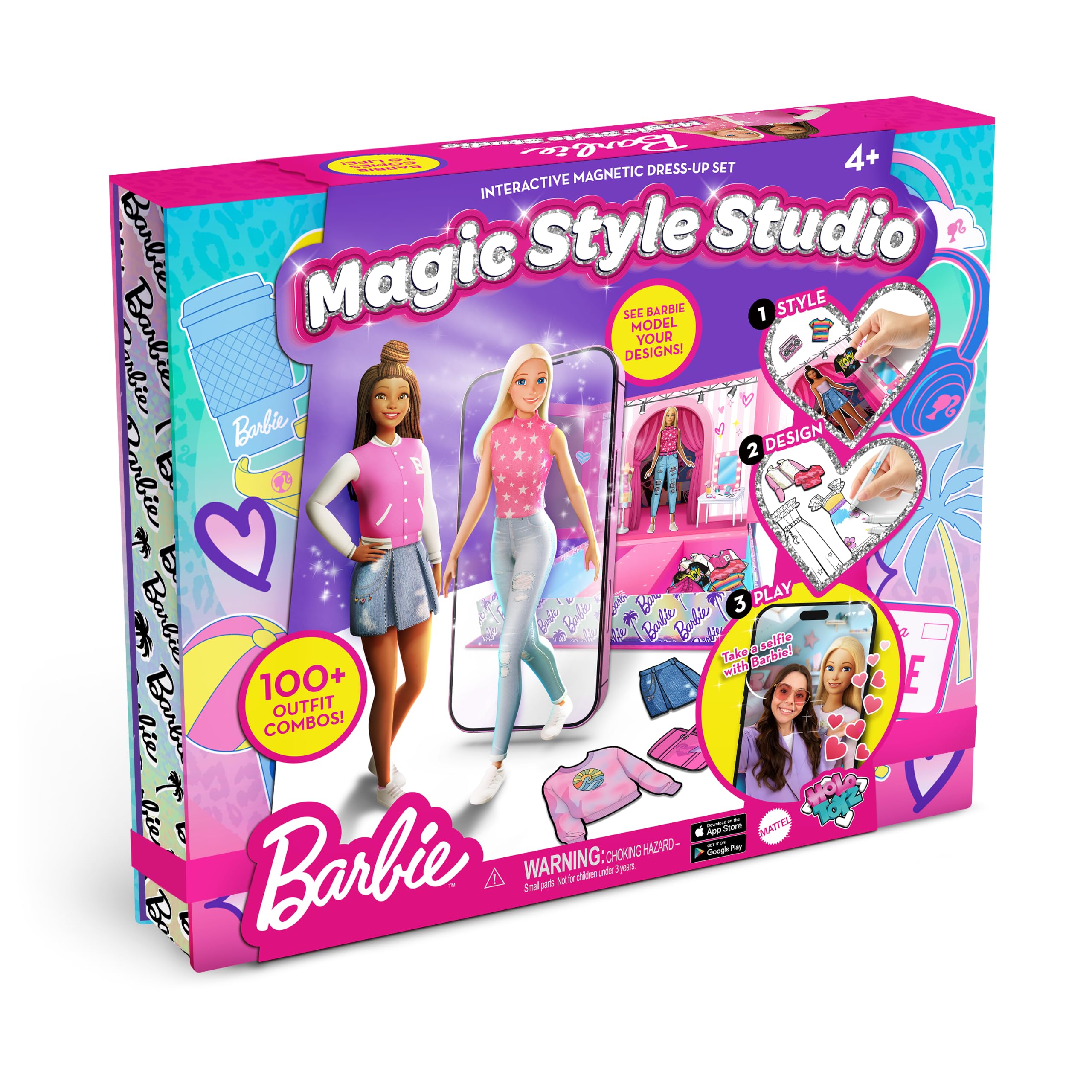 Barbie Magic Style Studio- Magnetic AR Dress Up Dolls Fashion Kit, Gift 4+ | 20+