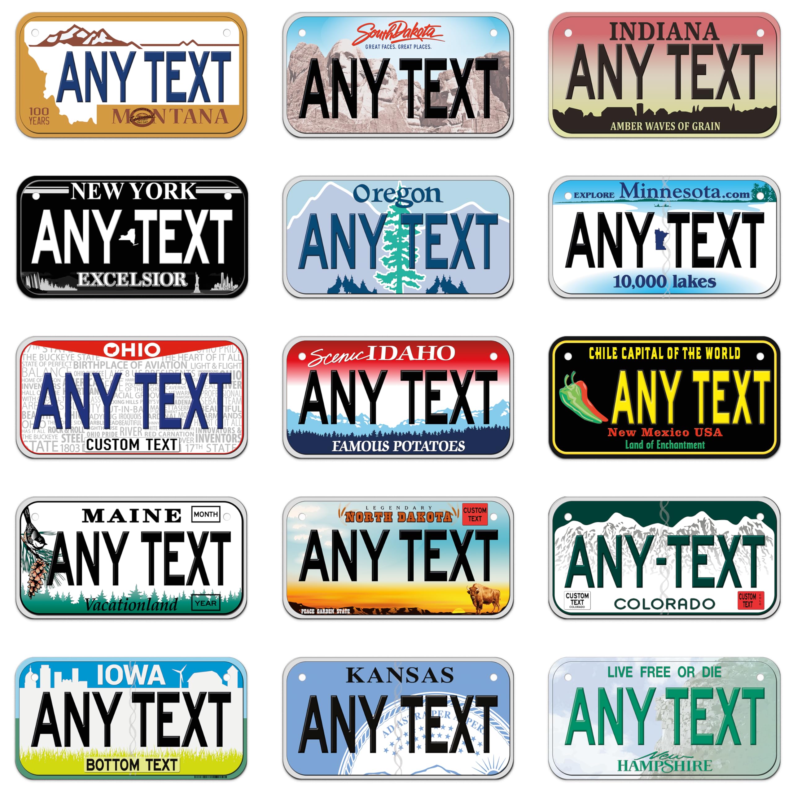 Personalized Mini License Plate for Kids Bike | 3X6 | 4X7 | Aluminum State Inspi