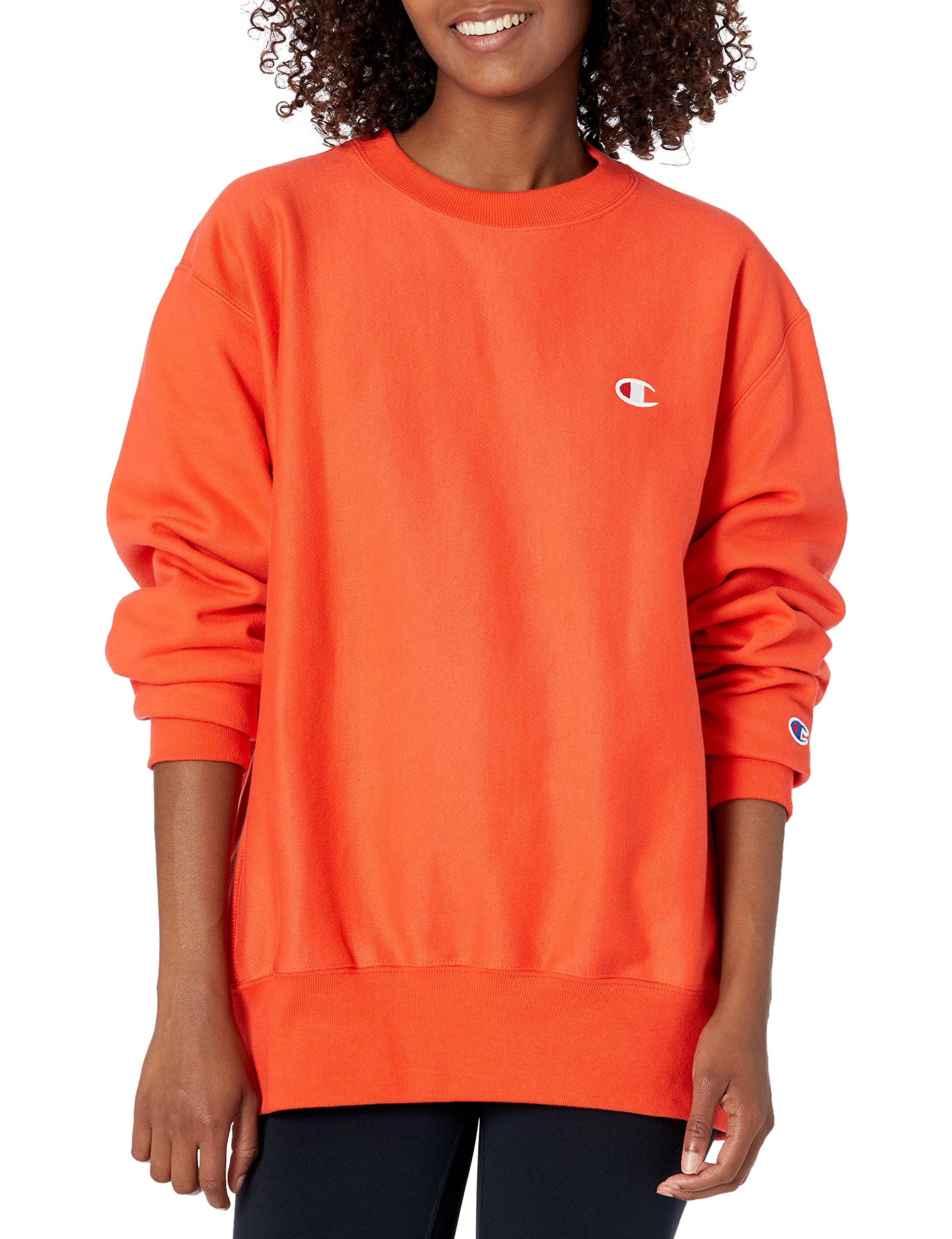 Champion Boyfriend Reverse Weave Crew Maglia di Tuta, Dynamic Orange-549302, XXL