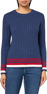 Tommy Hilfiger Women's Cotton Crewneck Cable Sweater
