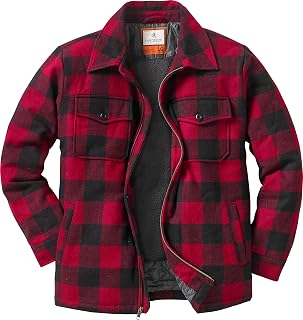 Legendary Whitetails Men's Tough as Buck Outdoorsman Wool Coat for Men, Winter Outerwear Jacket, Berber and Quilted Lined Insulated Work Clothings Jacket