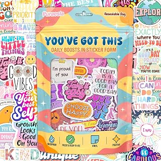 300 Glitter Positive Affirmation Stickers by Puraesla, Stress Relief Motivational Sticker Pack, Encouraging Quotes, Confidence, Inspirational Mindset for Laptop, Water Bottles, Classroom,Vision Board