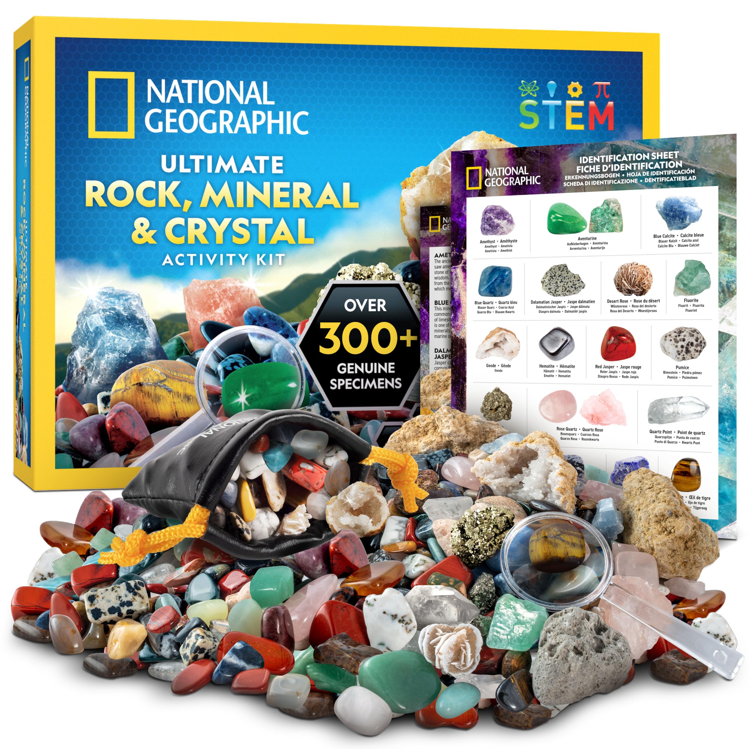 National Geographic Rock Collection with 300+ Gemstones and Minerals | Genuine R