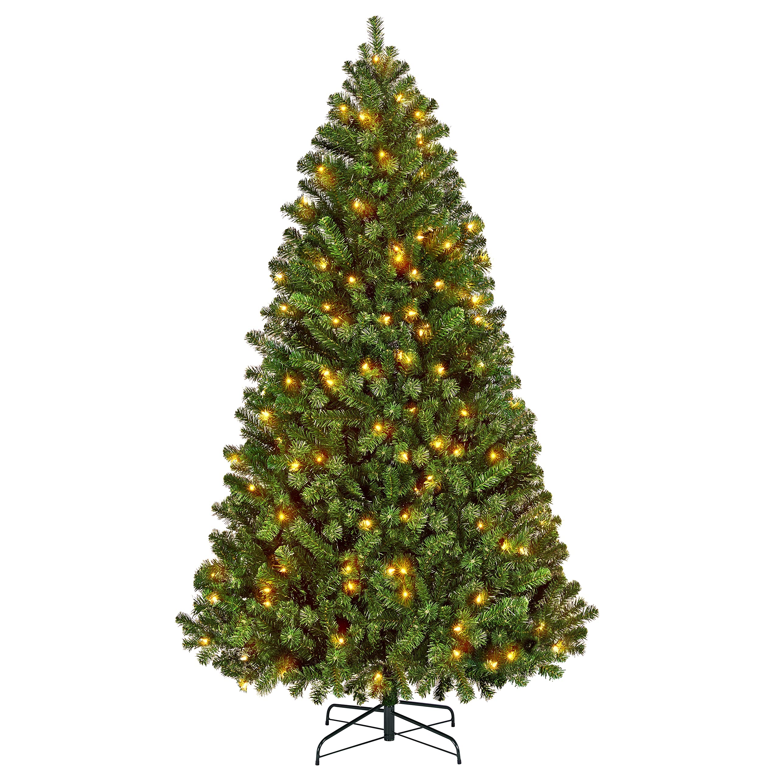 Yaheetech 6ft Pre-lit Christmas Tree with 300 Warm White Lights, Green | Preligh