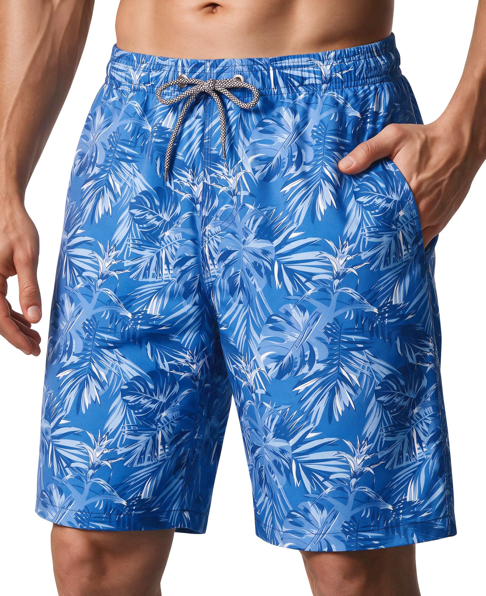 ELETOP Mens Swim Shorts 9 inch Bathing Suit with Mesh Lining