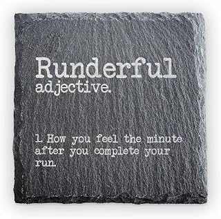 Slate Running Coaster - Runderful - Running Gift - Gifts For Runners