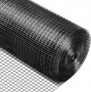 Black Hardware Cloth 1/2 Inch 48" x 100' 19 Gauge, PVC Coating Wire Fence Rolls Vinyl Coated Welded Chicken Wire Mesh for Poultry Netting Cage Fence, Tree Guard Rolls, Chicken Coop