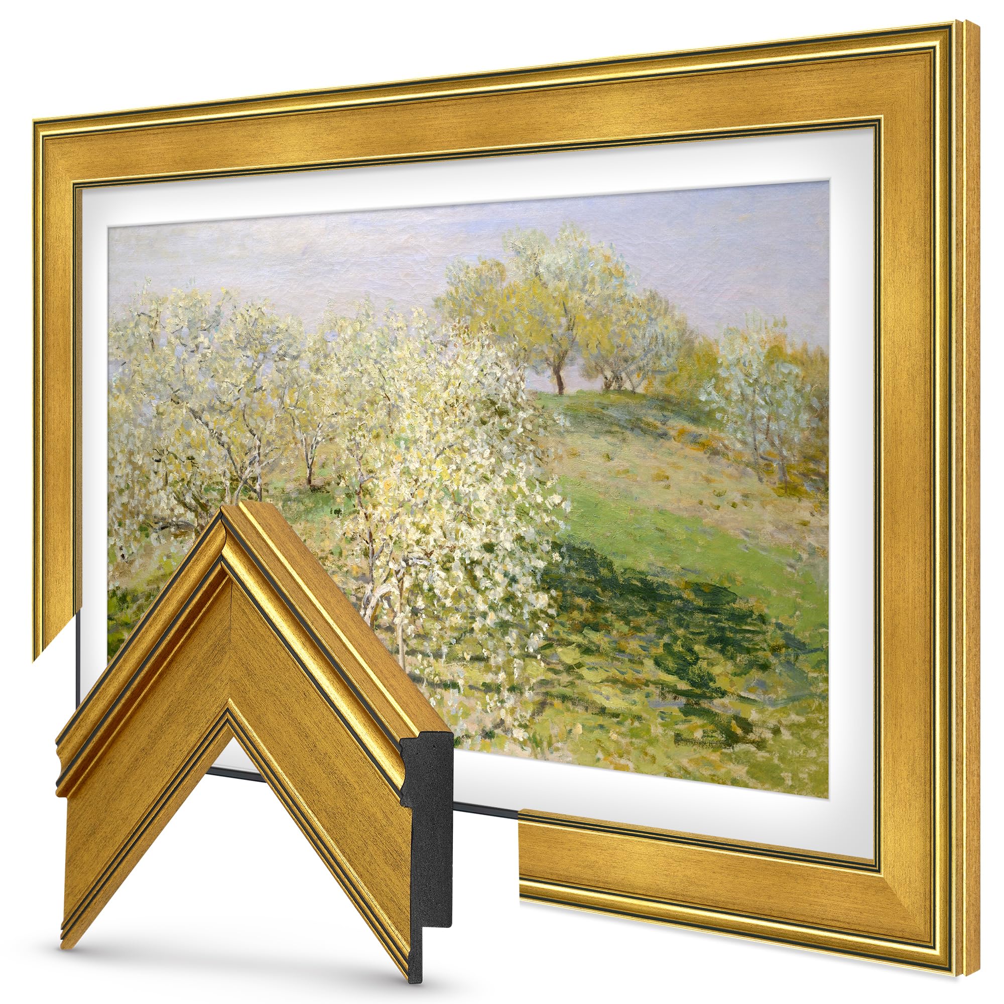 Antique Gold 65" Deco TV Frame for Samsung The Frame/Pro TVs