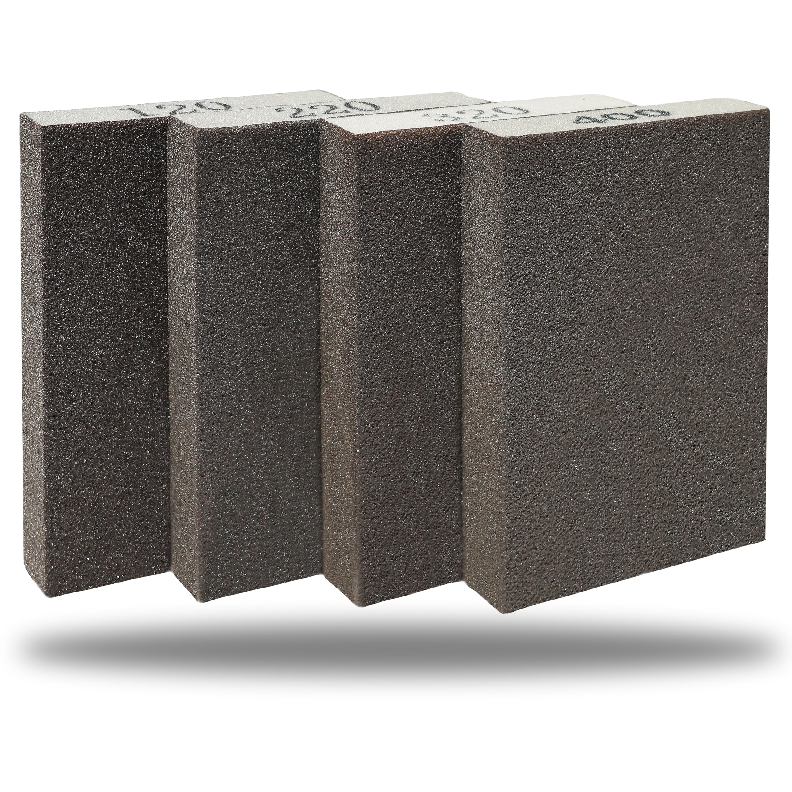 4 Pack Hand Sanding Sponge Set -120 220 320 400 Grit- Coarse Medium Fine Grit Sa