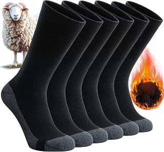 Benirap Merino Socks Hiking Socks, Professional Thermal Socks Winter Socks, Outdoor Anti-Bubble Trekking Socks Work Socks Warm Wool Socks Ski Socks for Men Women 3 Pairs