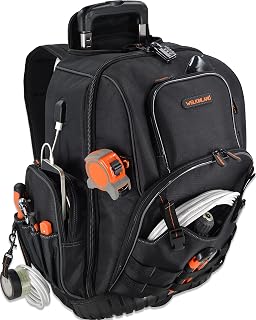 WELKINLAND 72Pockets Rolling Tool backpack, Tool Bag Backpack With Wheels