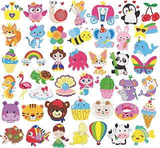 Labeol Diamond Art Kits for Kids Boys and Girls Ages 6-8-10-12 Easy to DIY Creative Diamond Art Sticker Craft by Numbers Kits for Kids and Adult Beginners (Colorful)