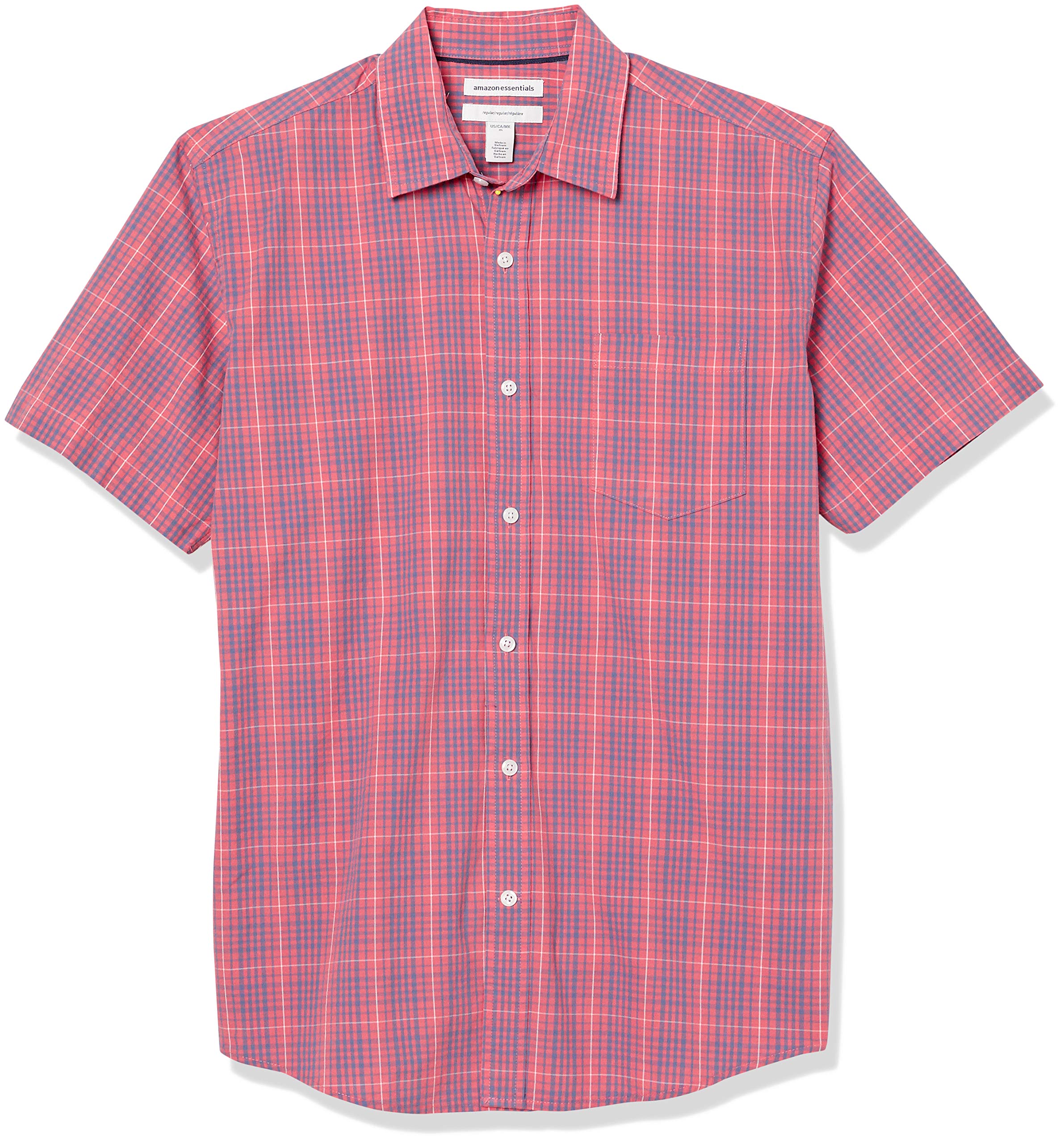 Amazon Essentials Men's Regular Fit Short Sleeve Poplin Shirt