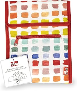 Prym Circular Knitting Needle Case, 9" x 7-1/4", Rainbow Specks | 10-pocket fan-fold organizer with magnetic closure & zip pocket