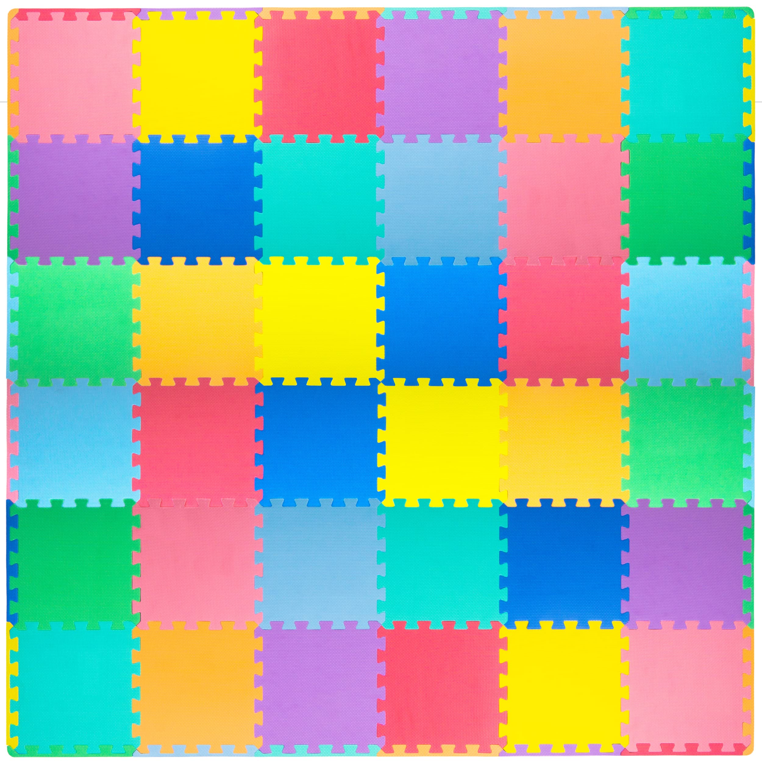 ProSource Play Mat, Soft Foam Floor Tiles for Kids, Interlocking EVA Panels for 