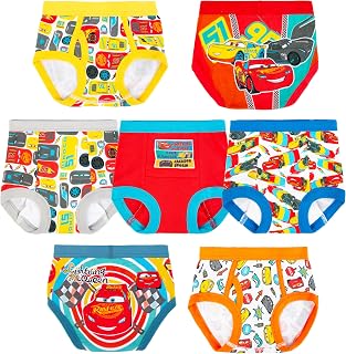 Disney Boys' Pixar Cars Toddler Potty Training Pant & Brief Combo Option, Stickers & Tracking Chart in Sizes 18m, 2t, 3t, 4t