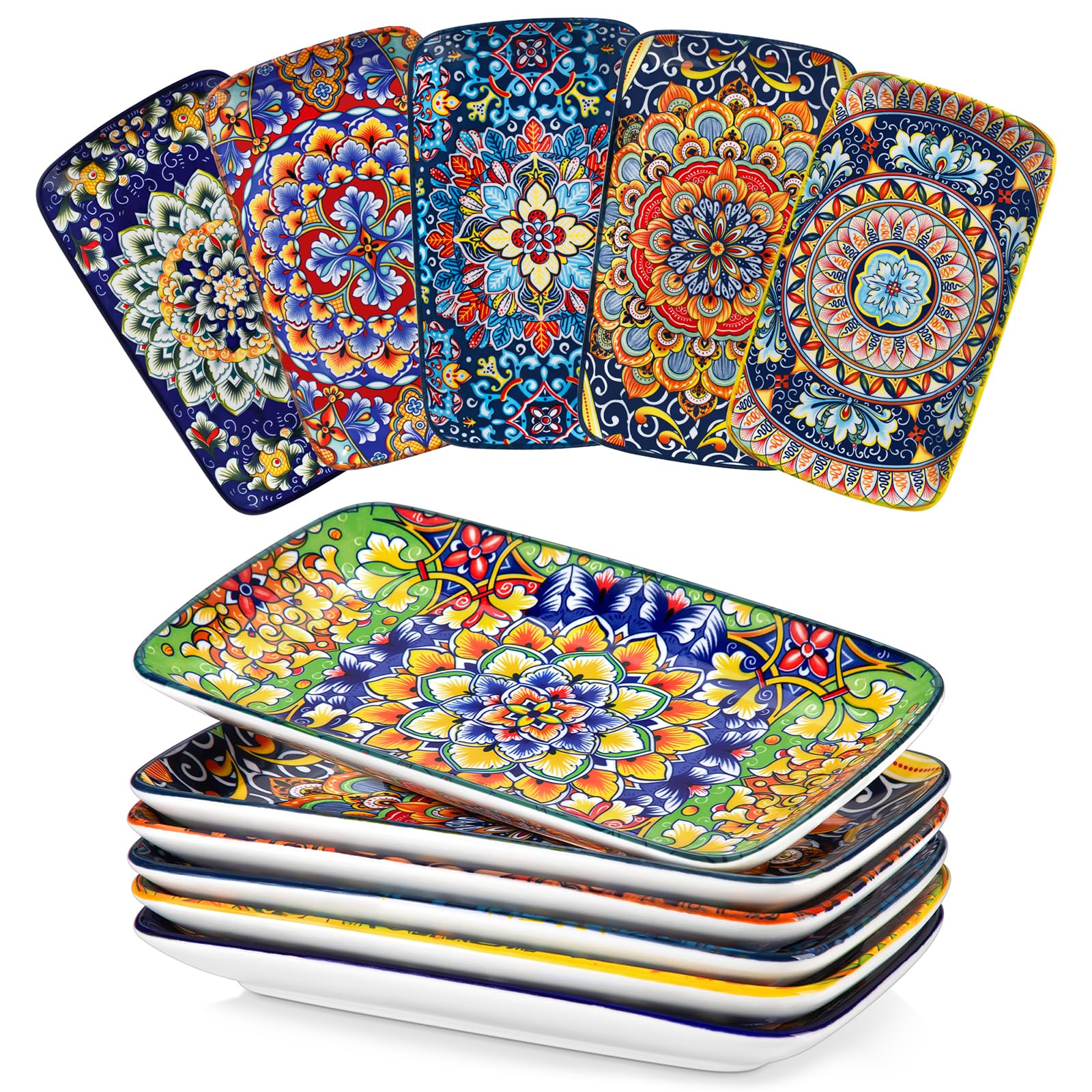 vancasso SIMI Porcelain Serving Platter Set of 6, 9.5 in Small Serving Dish