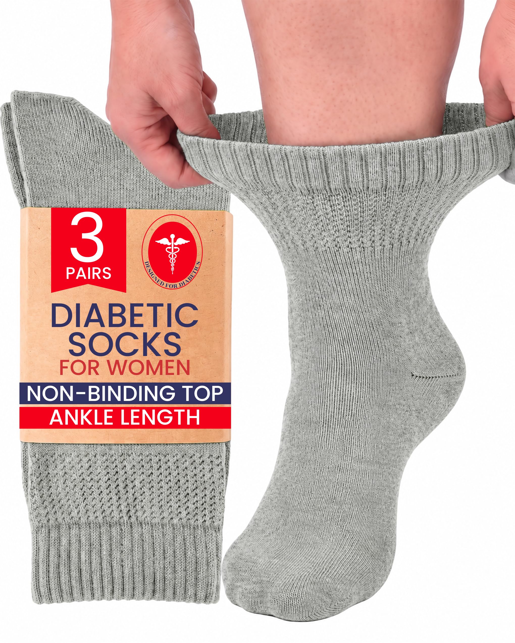 Hugh Ugoli Diabetic Women's Ankle Socks, 3 Pairs, Ultra Soft and Breathable Bamb