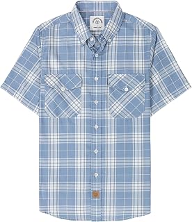 Dubinik® Viscose Made from Bamboo Mens Short Sleeve Button Down Shirt Two Pockets Soft Vintage Regular Fit Mens Casual Shirts