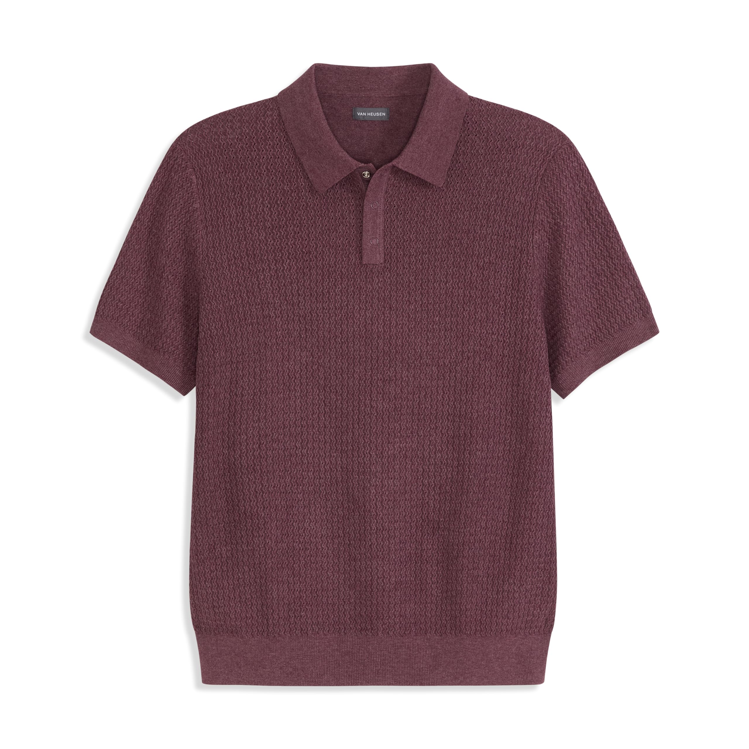 Van Heusen Men's Short Sleeve Temp Control Polo Shirt, Regular Fit Button Closur