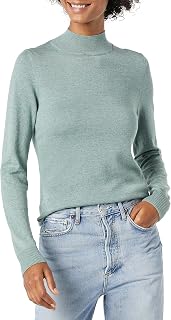 Amazon Essentials Women's Lightweight Mock Neck Pullover Sweater, Regular Fit