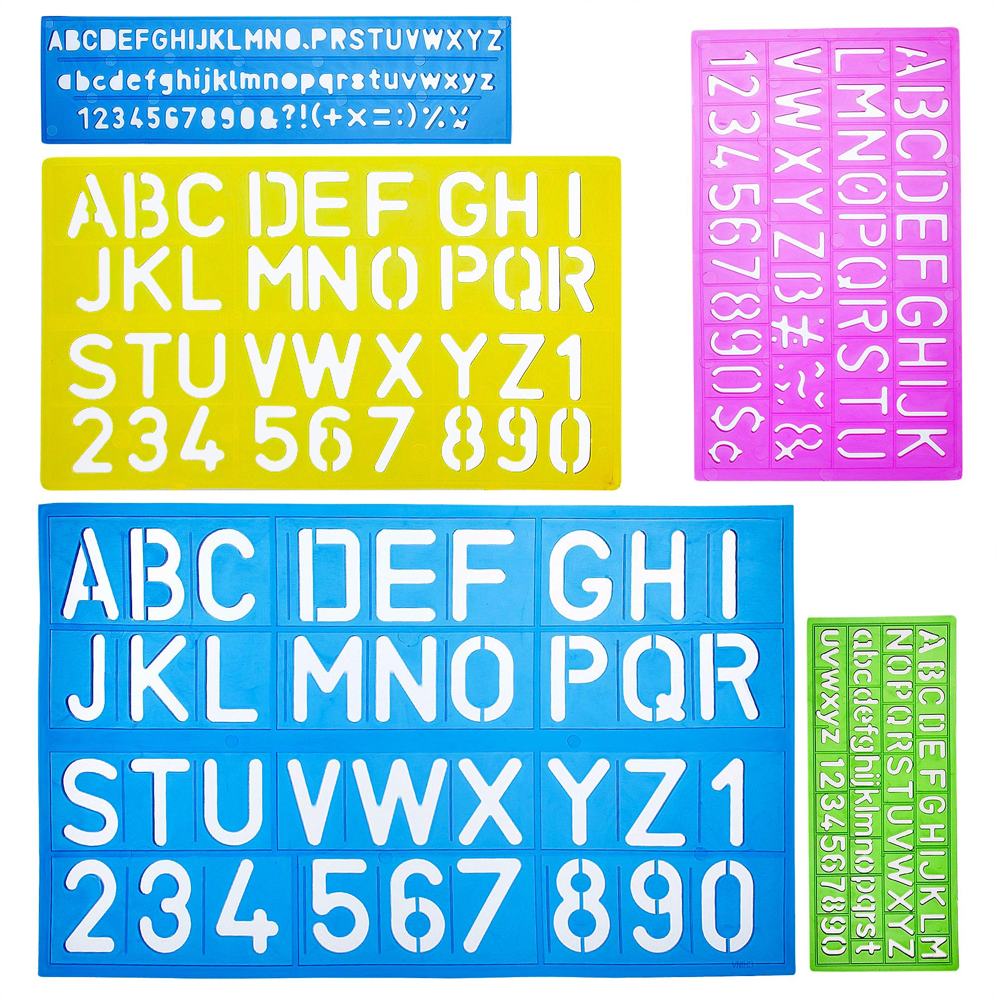 Mr. Pen Letters and Numbers Alphabet Templates, Letter Stencils, Pack of 5
