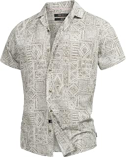 Indicode Men's INFrey Short Sleeve Shirt with Pattern Cotton Blend | Men's Shirt for Men