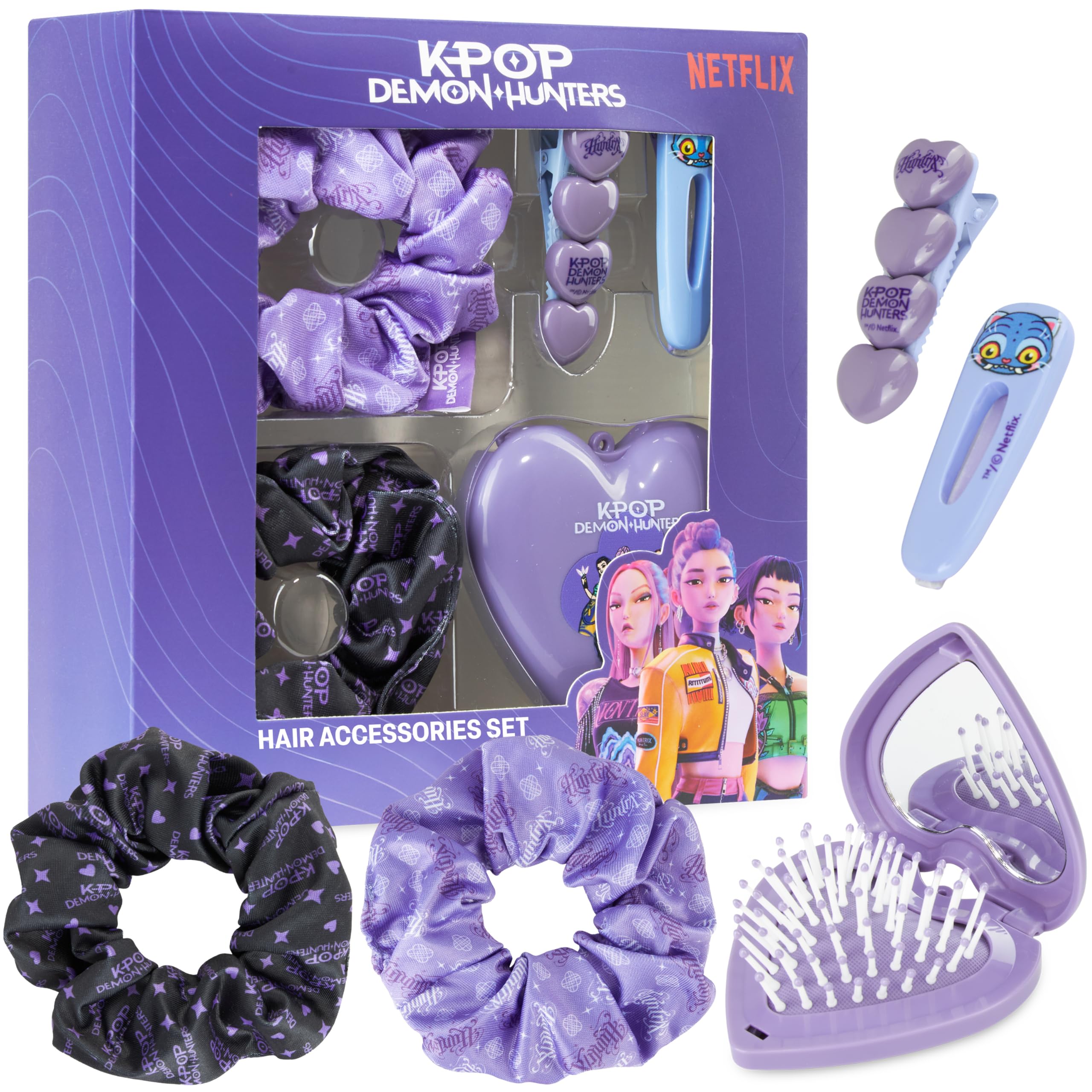Get Trend Kpop Demon Hunters Huntrix Hair Accessories for Girls and Teens, 5 Pie