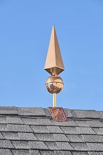 Good Directions Lancelot Pure Copper Finial with Decorative Copper Roof Mount