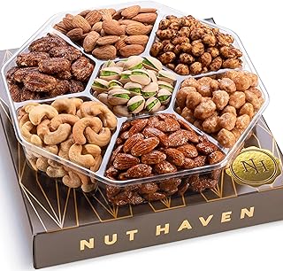 Holiday Nuts Gift Basket - Assortment of Sweet & Roasted Salted Gourmet Nuts - Food Gift Box for Dad, Him, Husband, Christmas, Father's Day, Mother's Day, Sympathy, Family, Men & Women
