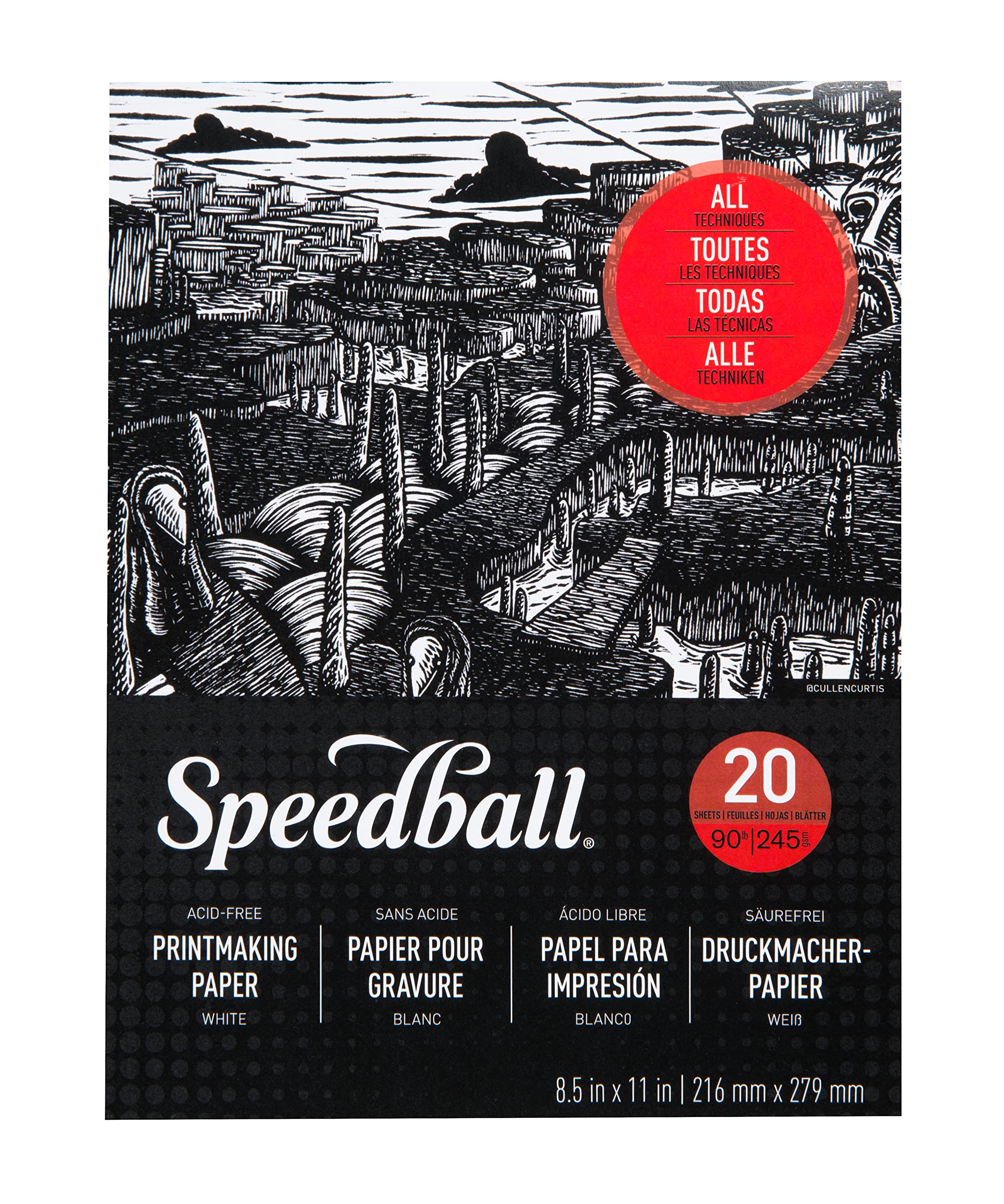 Speedball Printmaking Paper Pad 8.5x11, 20 Sheets