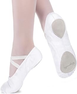 tanzmuster Ballet Shoes Girls and Women - Charlie - Split Leather Sole - Ballet Slippers for Children and Adults - Dance Shoes for Ballet