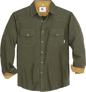 Coevals Club Mens Flannel Shirts Corduroy Lined Western Snap Button Up Cotton Regular Fit Long Sleeve Plaid Solid Shirts