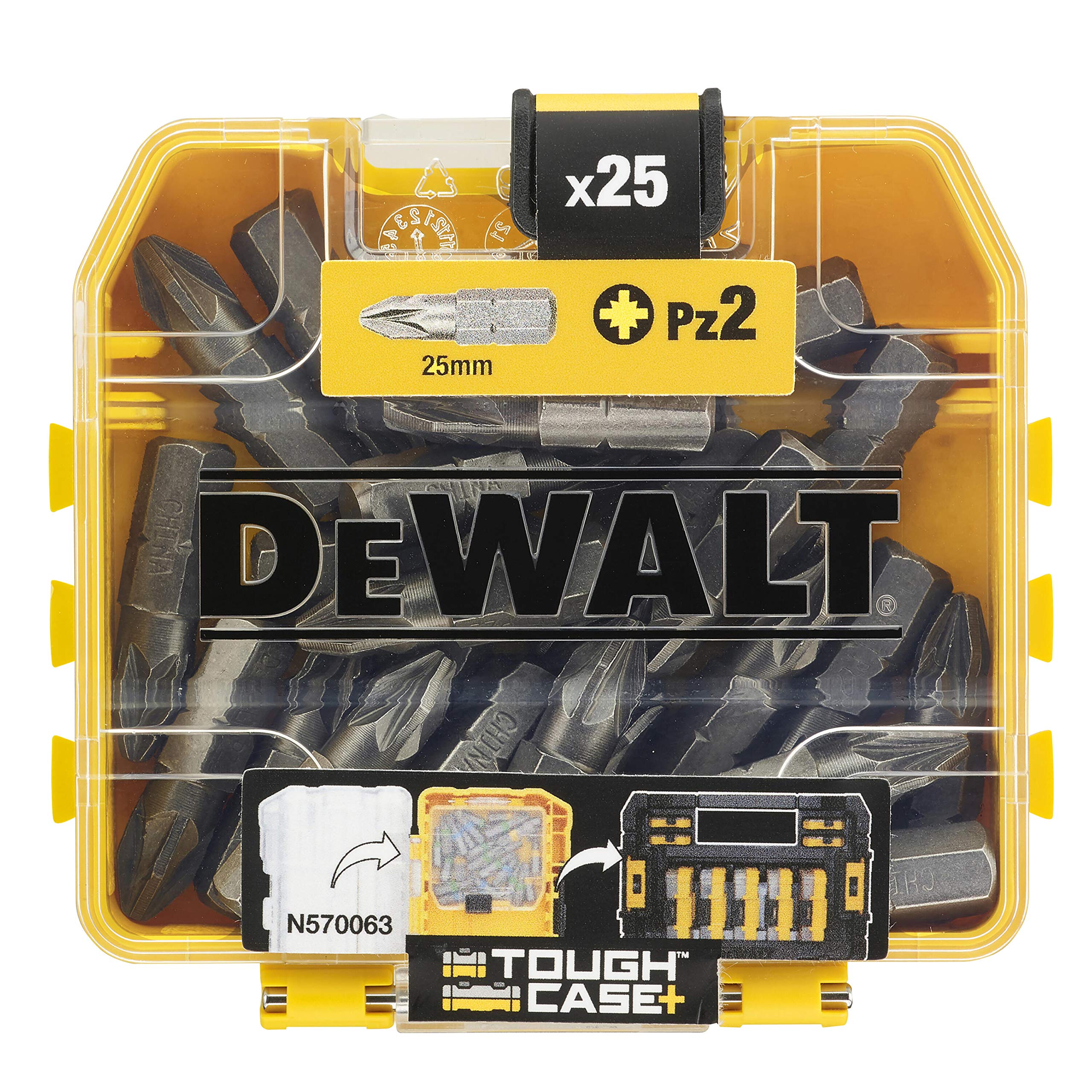 DEWALT 25mm Screwdriver Bit Set, 25 Piece, TOUGHCASE+, DT71521-QZ | 25mm 25-piec