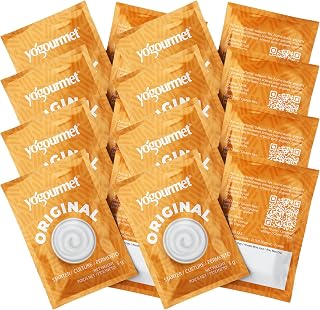 Yogourmet Yogurt Starter (16 Pack = 16 Quarts of Yogurt) Starter Culture | Make Yogurt at Home, All Natural, Gluten Free, Kosher, Halal, 3 g Sachets