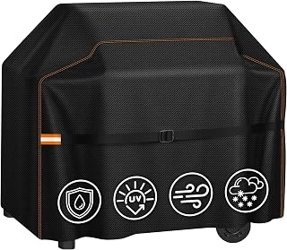 Enzeno BBQ Cover 145x61x104cm Barbecue Covers Waterproof | 210D Oxford Fabric Outdoor Barbeque Cover for Weber,Char Broil,Brinkmann,Outback Barbecues dustproof& UV Gas Grill Cover