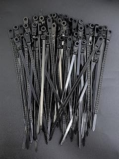 100 Pcs Nylon Cable Ties with Screw Hole Self-Locking Black