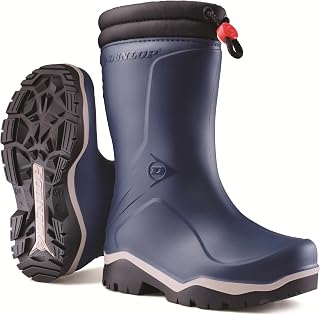 DUNLOP Kids Blizzard Lined Snow Boots, Blue, Size 30